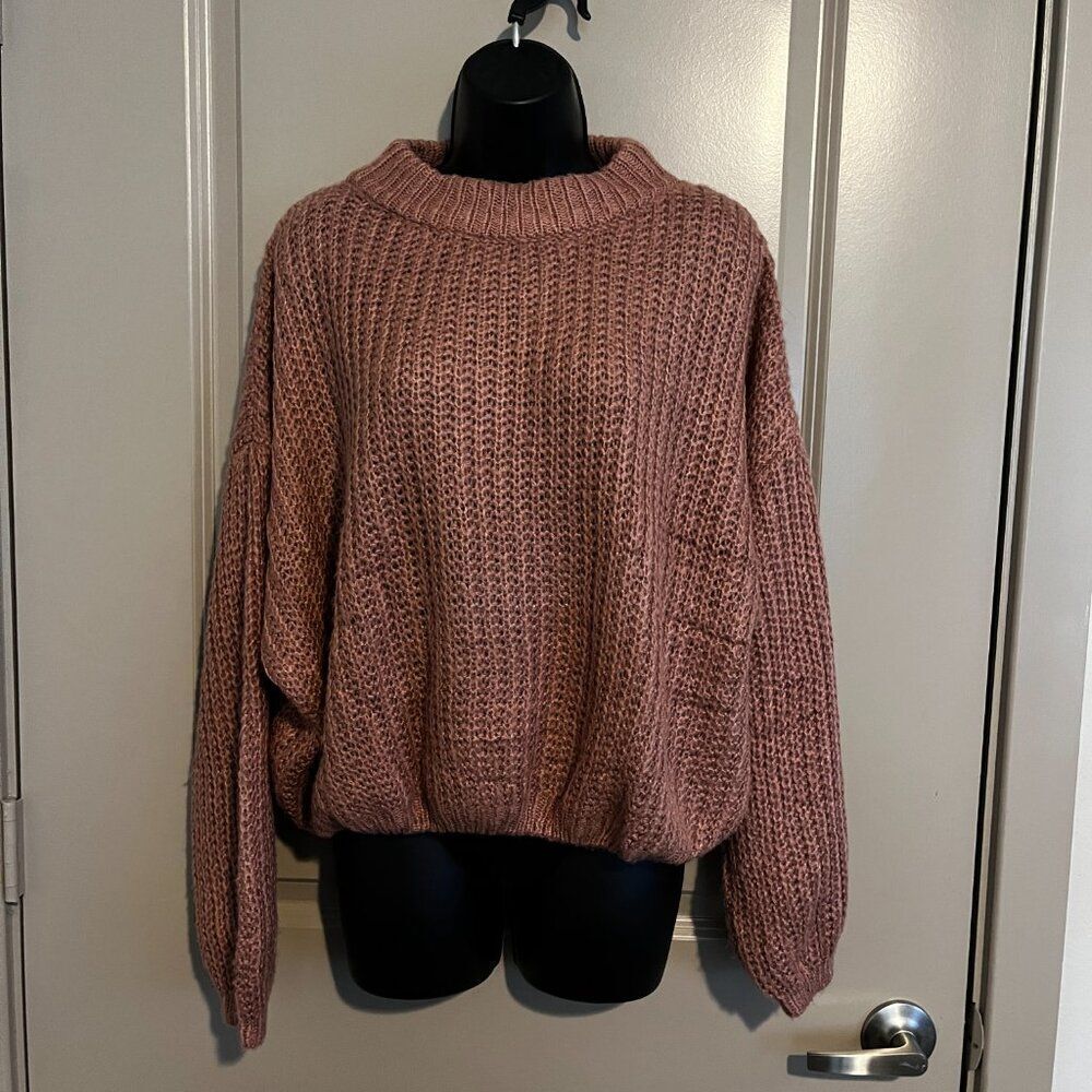 Women's Pink Pullover Sweater - Picture 3 of 6